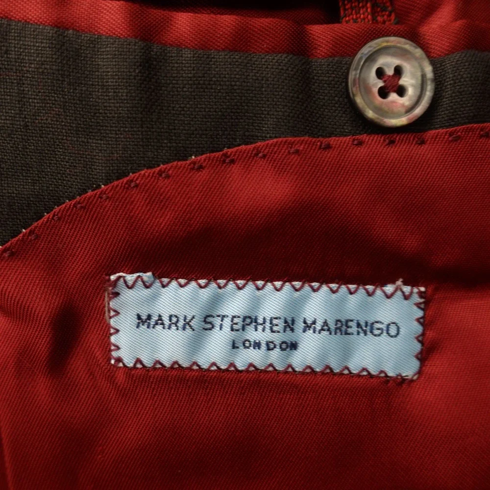 European Linen Sport Coat 42R MARK STEPHEN MARENGO Bespoke Slim Black Italian